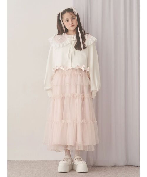 セール】リボンたっぷりスナップカーディガン（カーディガン/ボレロ