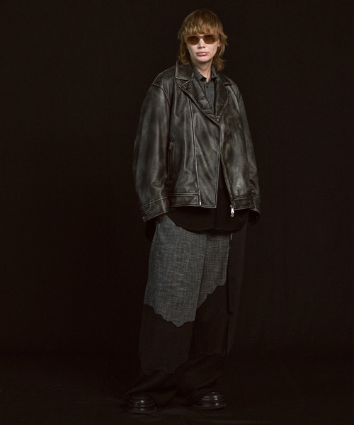 UNISEX》Sheep Leather Tailored Double Rider Jacket/シープレザー