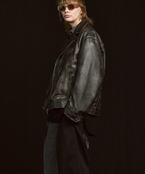 UNISEX》Sheep Leather Tailored Double Rider Jacket/シープレザー