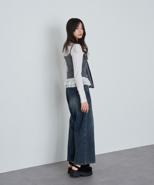 RAY CASSIN（レイカズン）の「レイヤードデザインキャミ（キャミソール・レディース・カーキ/ブラウン系その他2/グレー/ネイビー・FREE）」の11枚目の写真