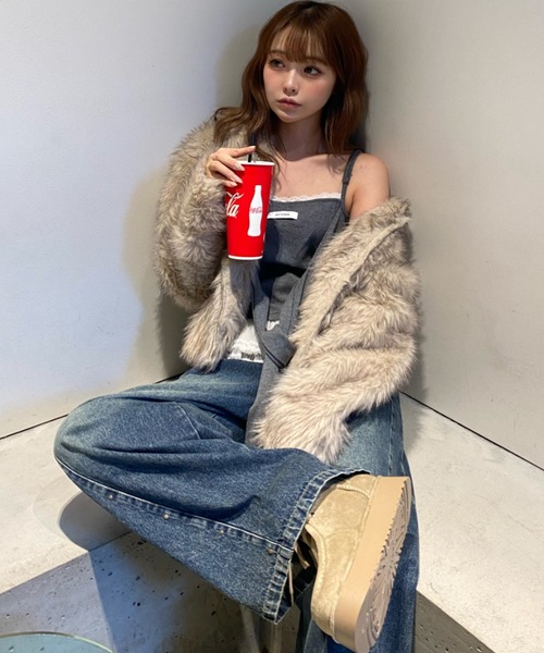 RAY CASSIN（レイカズン）の「レイヤードデザインキャミ（キャミソール・レディース・カーキ/ブラウン系その他2/グレー/ネイビー・FREE）」の7枚目の写真