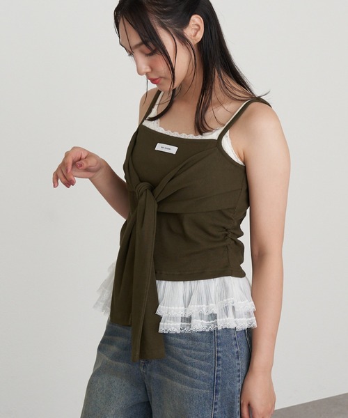 RAY CASSIN（レイカズン）の「レイヤードデザインキャミ（キャミソール・レディース・カーキ/ブラウン系その他2/グレー/ネイビー・FREE）」の16枚目の写真
