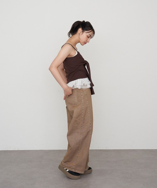 RAY CASSIN（レイカズン）の「レイヤードデザインキャミ（キャミソール・レディース・カーキ/ブラウン系その他2/グレー/ネイビー・FREE）」の21枚目の写真