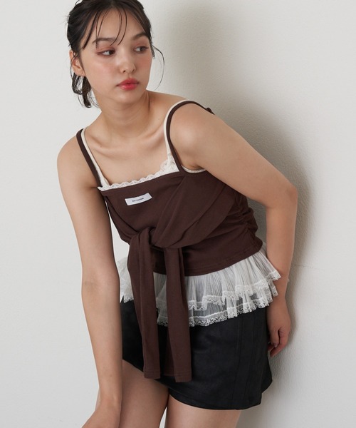 RAY CASSIN（レイカズン）の「レイヤードデザインキャミ（キャミソール・レディース・カーキ/ブラウン系その他2/グレー/ネイビー・FREE）」の22枚目の写真