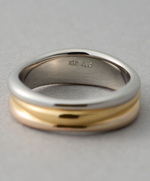 ete リング ete 指輪 リング 「レイヤード」 K10YG クロス バイカラー