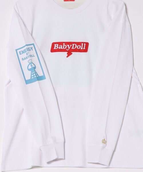 BABYDOLL(ベビードール)の「親子お揃い BOXロゴロンT 0852A(Tシャツ/カットソー・レディース・ライトグリーン系1/ホワイト・L/M)」の4枚目の写真