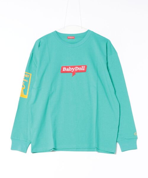 BABYDOLL(ベビードール)の「親子お揃い BOXロゴロンT 0852A(Tシャツ/カットソー・レディース・ライトグリーン系1/ホワイト・L/M)」の13枚目の写真