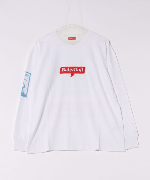 BABYDOLL(ベビードール)の「親子お揃い BOXロゴロンT 0852A(Tシャツ/カットソー・レディース・ライトグリーン系1/ホワイト・L/M)」の6枚目の写真