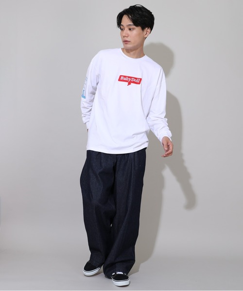 BABYDOLL(ベビードール)の「親子お揃い BOXロゴロンT 0852A(Tシャツ/カットソー・レディース・ライトグリーン系1/ホワイト・L/M)」の8枚目の写真