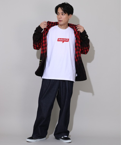 BABYDOLL(ベビードール)の「親子お揃い BOXロゴロンT 0852A(Tシャツ/カットソー・レディース・ライトグリーン系1/ホワイト・L/M)」の12枚目の写真
