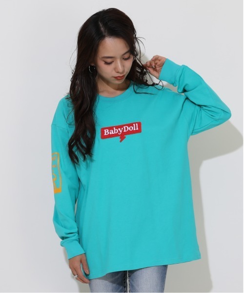 BABYDOLL(ベビードール)の「親子お揃い BOXロゴロンT 0852A(Tシャツ/カットソー・レディース・ライトグリーン系1/ホワイト・L/M)」の18枚目の写真