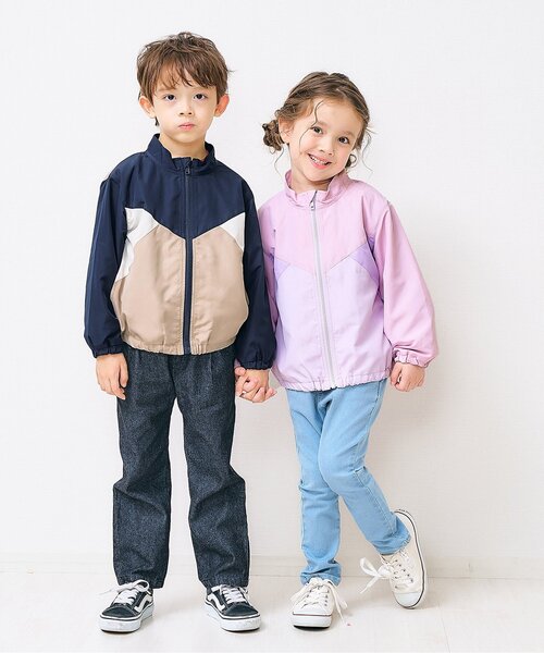 apres les cours（アプレレクール）の「ウィンドブレーカー（ナイロンジャケット・キッズ・ネイビー/ピンク・80/90/100/110/120/130/140）」の5枚目の写真