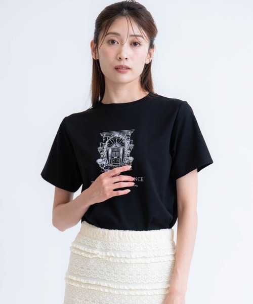 NOELA(ノエラ)の「ロゴエンブレムTシャツ(Tシャツ/カットソー・レディース・オフホワイト/ブラック・フリー)」の4枚目の写真