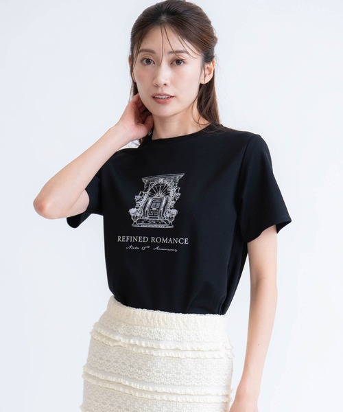 NOELA(ノエラ)の「ロゴエンブレムTシャツ(Tシャツ/カットソー・レディース・オフホワイト/ブラック・フリー)」の6枚目の写真