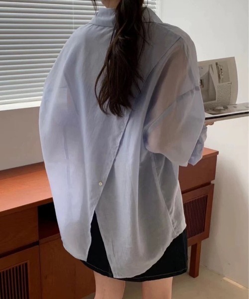 SEN TOKYO(セントーキョー)の「シースルー シアーシャツ(シャツ/ブラウス・レディース・ホワイト/グレー/ブルー/イエロー・MEDIUM/SMALL)」の4枚目の写真