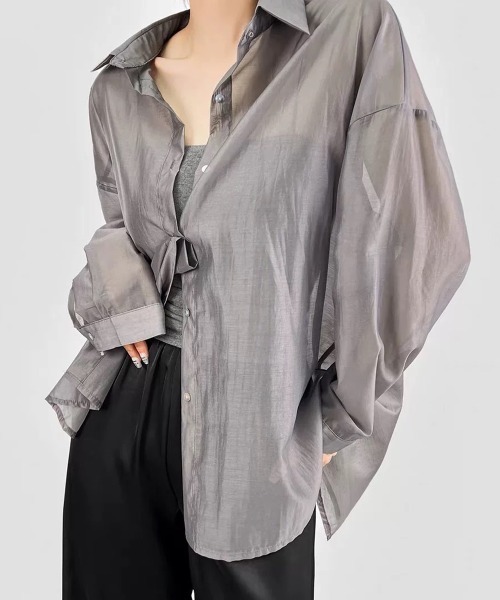 SEN TOKYO(セントーキョー)の「シースルー シアーシャツ(シャツ/ブラウス・レディース・ホワイト/グレー/ブルー/イエロー・MEDIUM/SMALL)」の10枚目の写真