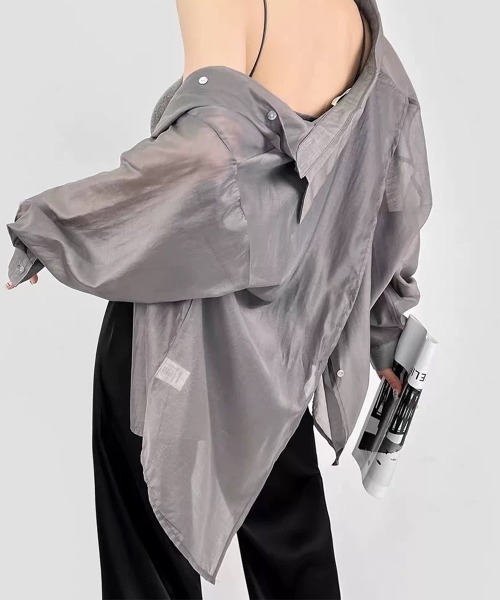 SEN TOKYO(セントーキョー)の「シースルー シアーシャツ(シャツ/ブラウス・レディース・ホワイト/グレー/ブルー/イエロー・MEDIUM/SMALL)」の11枚目の写真