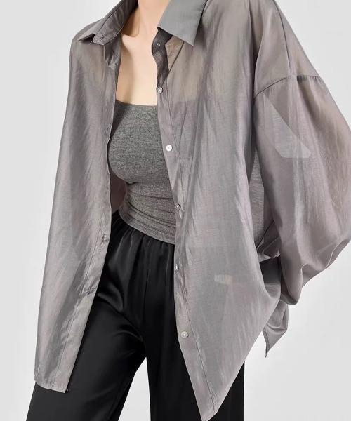 SEN TOKYO(セントーキョー)の「シースルー シアーシャツ(シャツ/ブラウス・レディース・ホワイト/グレー/ブルー/イエロー・MEDIUM/SMALL)」の12枚目の写真