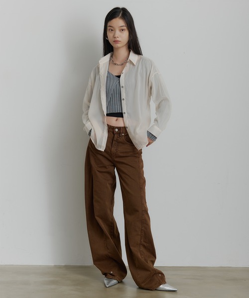 SEN TOKYO(セントーキョー)の「シースルー シアーシャツ(シャツ/ブラウス・レディース・ホワイト/グレー/ブルー/イエロー・MEDIUM/SMALL)」の17枚目の写真