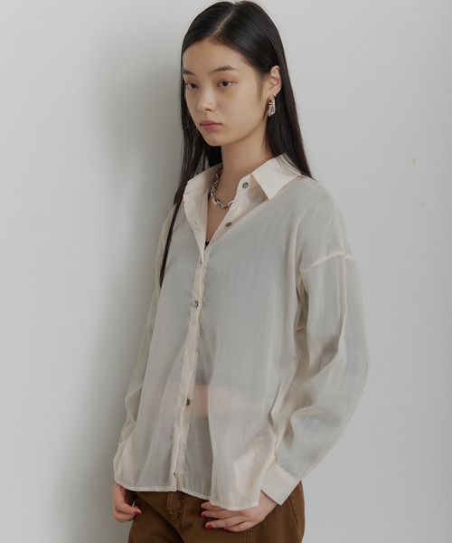 SEN TOKYO(セントーキョー)の「シースルー シアーシャツ(シャツ/ブラウス・レディース・ホワイト/グレー/ブルー/イエロー・MEDIUM/SMALL)」の21枚目の写真