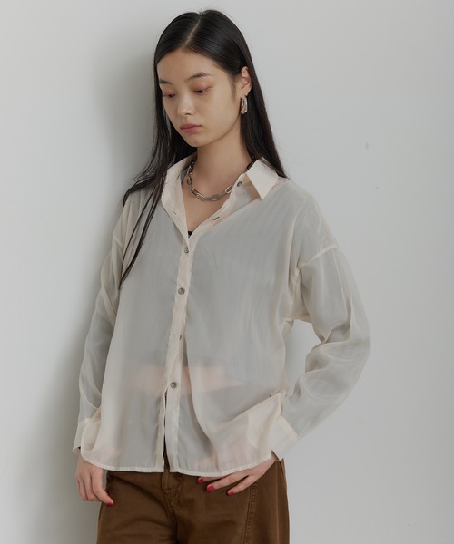 SEN TOKYO(セントーキョー)の「シースルー シアーシャツ(シャツ/ブラウス・レディース・ホワイト/グレー/ブルー/イエロー・MEDIUM/SMALL)」の18枚目の写真