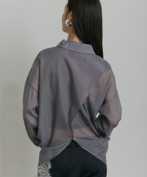 SEN TOKYO(セントーキョー)の「シースルー シアーシャツ(シャツ/ブラウス・レディース・ホワイト/グレー/ブルー/イエロー・MEDIUM/SMALL)」の16枚目の写真