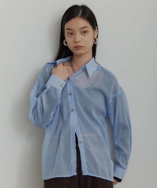 SEN TOKYO(セントーキョー)の「シースルー シアーシャツ(シャツ/ブラウス・レディース・ホワイト/グレー/ブルー/イエロー・MEDIUM/SMALL)」の20枚目の写真