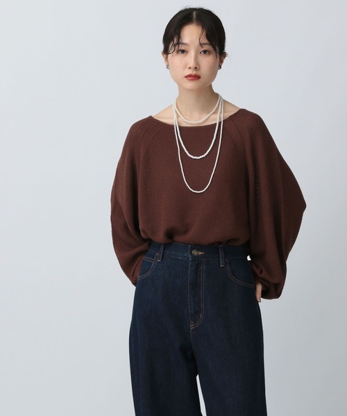 LEPSIM（レプシィム）の「7ゲージカノコラグラン長袖プルオーバー　97117（ニット/セーター・レディース・ブラック/ブラウン/アイボリー/ピンク・FREE）」の3枚目の写真