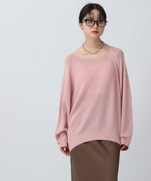 LEPSIM（レプシィム）の「7ゲージカノコラグラン長袖プルオーバー　97117（ニット/セーター・レディース・ブラック/ブラウン/アイボリー/ピンク・FREE）」の4枚目の写真