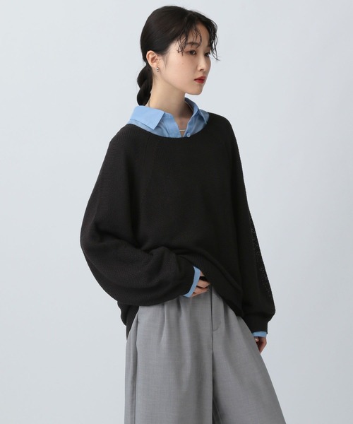 LEPSIM（レプシィム）の「7ゲージカノコラグラン長袖プルオーバー　97117（ニット/セーター・レディース・ブラック/ブラウン/アイボリー/ピンク・FREE）」の11枚目の写真