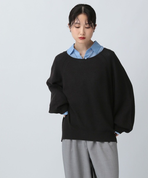 LEPSIM（レプシィム）の「7ゲージカノコラグラン長袖プルオーバー　97117（ニット/セーター・レディース・ブラック/ブラウン/アイボリー/ピンク・FREE）」の12枚目の写真