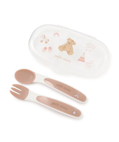 petit main（プティマイン）の「スプーン・フォークセット（マグ/哺乳瓶/お食事グッズ・キッズ・ライトブルー/ベージュ/ライトピンク・F）」の2枚目の写真