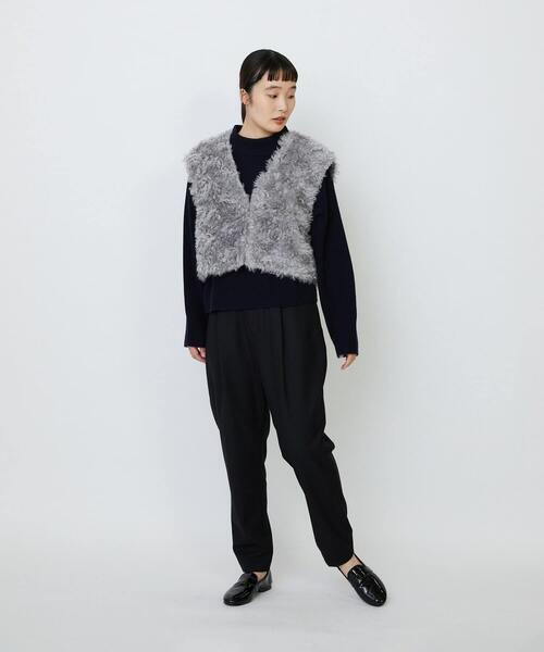 LOISIR（ロワズィール）の「メリノウール天竺モックネックプルオーバー（ニット/セーター・レディース・ネイビー/オレンジ/ベージュ/オリーブ・FREE）」の22枚目の写真