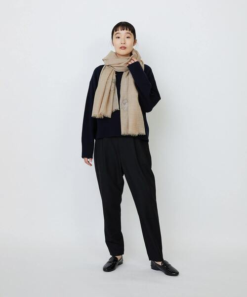 LOISIR（ロワズィール）の「メリノウール天竺モックネックプルオーバー（ニット/セーター・レディース・ネイビー/オレンジ/ベージュ/オリーブ・FREE）」の21枚目の写真