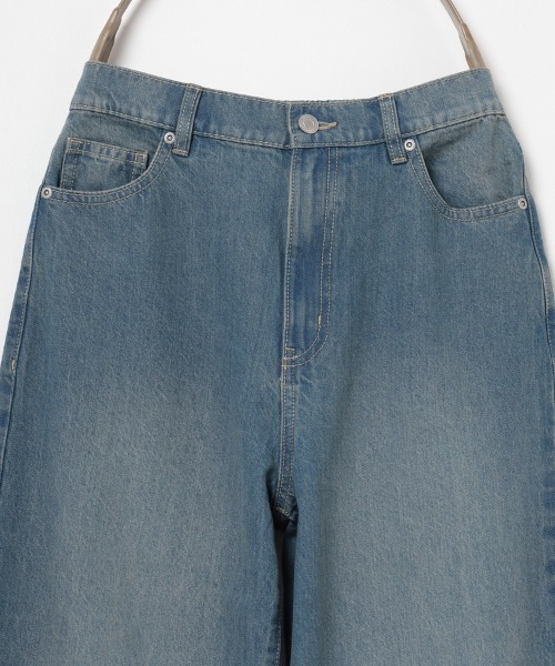 Honeys(ハニーズ)の「ストレートパンツ(股下60cm)(デニムパンツ・レディース・ブルー系その他3/ブルー系その他/グレー/ライトグレー/ブルー系その他2・SS/S/M/L/LL)」の8枚目の写真