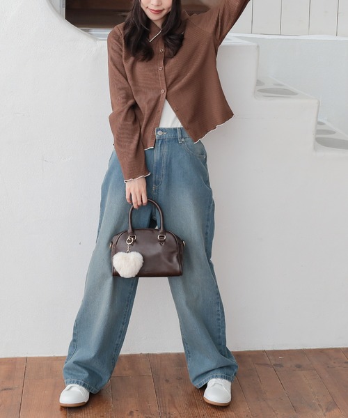 Honeys（ハニーズ）の「ストレートパンツ（股下６０ｃｍ）（デニムパンツ・レディース・ブルー系その他3/ブルー系その他/グレー/ライトグレー・SS/S/M/L/LL）」の11枚目の写真