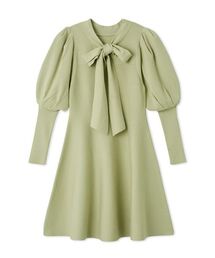 LILY BROWN | ボウタイリボンニットワンピース(ワンピース)