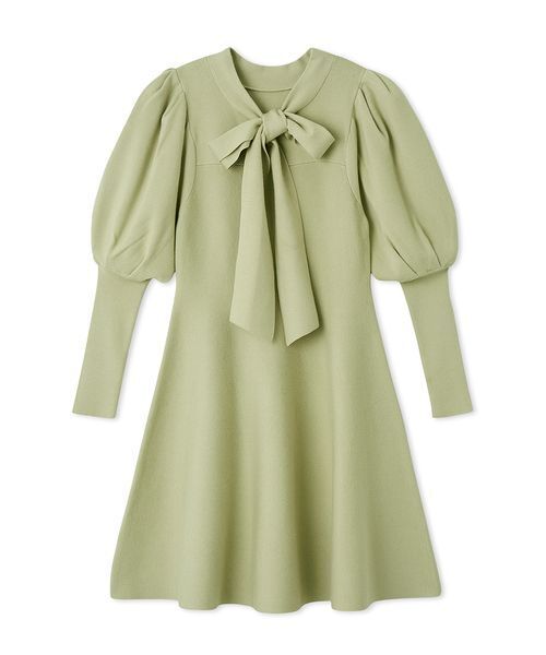 新作新品タグ付き　リリーブラウン♡ボウタイリボンニットワンピース ボウタイリボンニットワンピース(ニットワンピース)｜ワンピース｜LILY