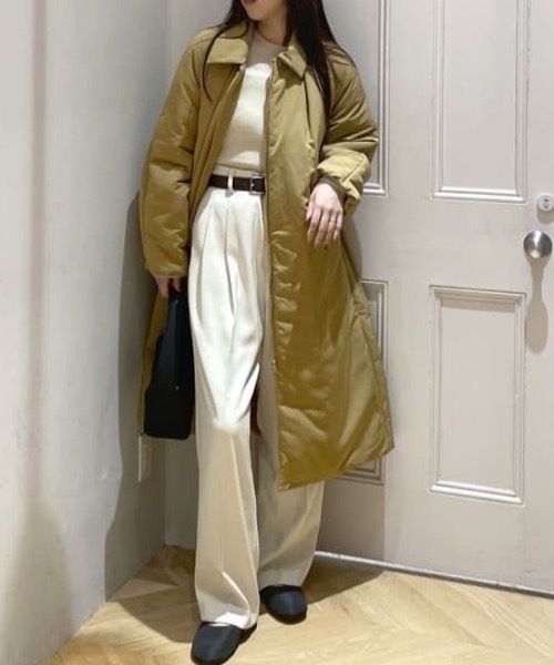 STYLEMIXER(スタイルミキサー)の「パッファーロングコート(その他アウター・レディース・キャメル/アイボリー/ブラック・FREE)」の3枚目の写真