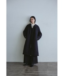 style mixer ロングコート　ブラック ブークレーロングコート（ステンカラーコート）｜STYLEMIXER