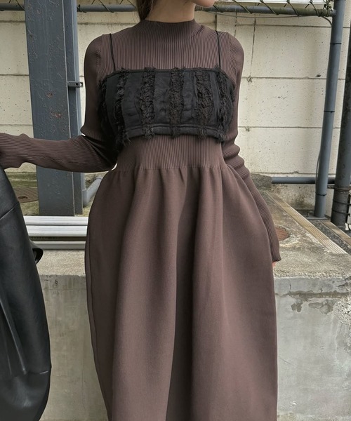 rib docking volume garter knit OP（ワンピース）｜WILLFULLY（ウィル