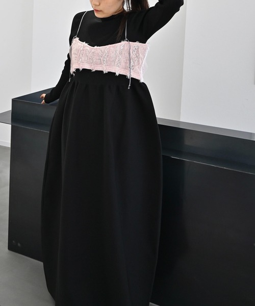 rib docking volume garter knit OP（ワンピース）｜WILLFULLY（ウィル