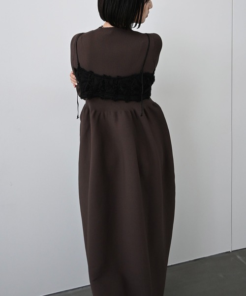 rib docking volume garter knit OP（ワンピース）｜WILLFULLY（ウィル