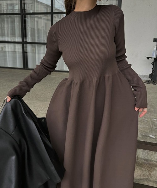 rib docking volume garter knit OP（ワンピース）｜WILLFULLY（ウィル