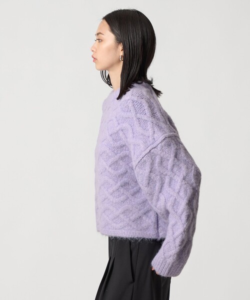 EMMEL REFINES(エメルリファインズ)の「<EMMEL REFINES>EM バックリボン ケーブルニット プルオーバー(ニット/セーター・レディース・ライラック/イエロー/ホワイト・FREE)」の12枚目の写真