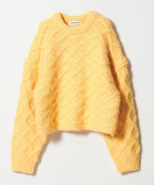 EMMEL REFINES(エメルリファインズ)の「<EMMEL REFINES>EM バックリボン ケーブルニット プルオーバー(ニット/セーター・レディース・ライラック/イエロー/ホワイト・FREE)」の18枚目の写真