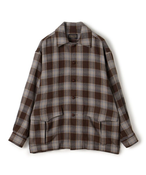 PENDLETON(ペンドルトン)の「【別注】PENDLETON コットンカシミヤ シャツジャケット(ブルゾン・メンズ・ブラウン系その他/ブラック系その他・S/L/M)」の2枚目の写真