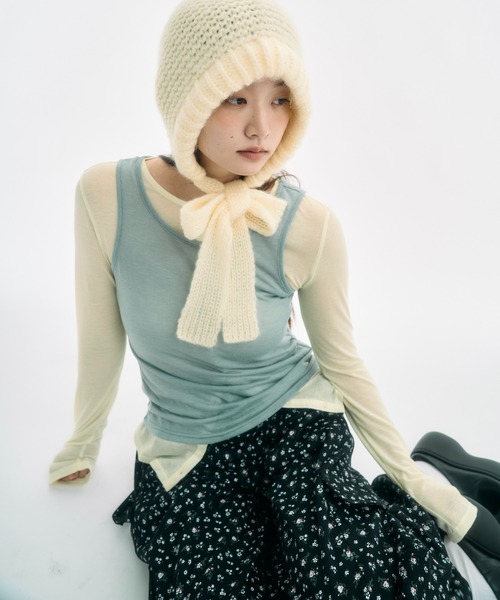 fekete リボン バラクラバ FEKETE（フェケテ）の「ribbon balaclava / リボンバラクラバ（ニット