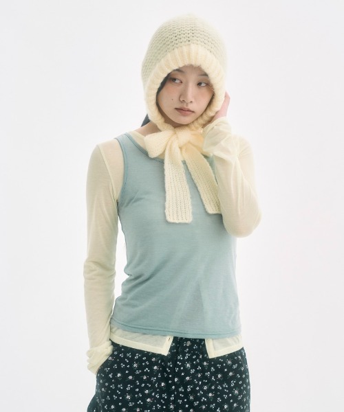 ribbon balaclava / リボンバラクラバ（ニットキャップ/ビーニー