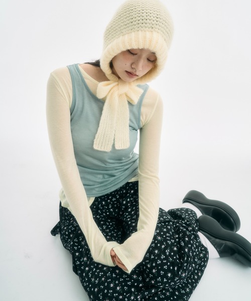 ribbon balaclava / リボンバラクラバ（ニットキャップ/ビーニー